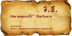 Harangozó Barbara névjegykártya